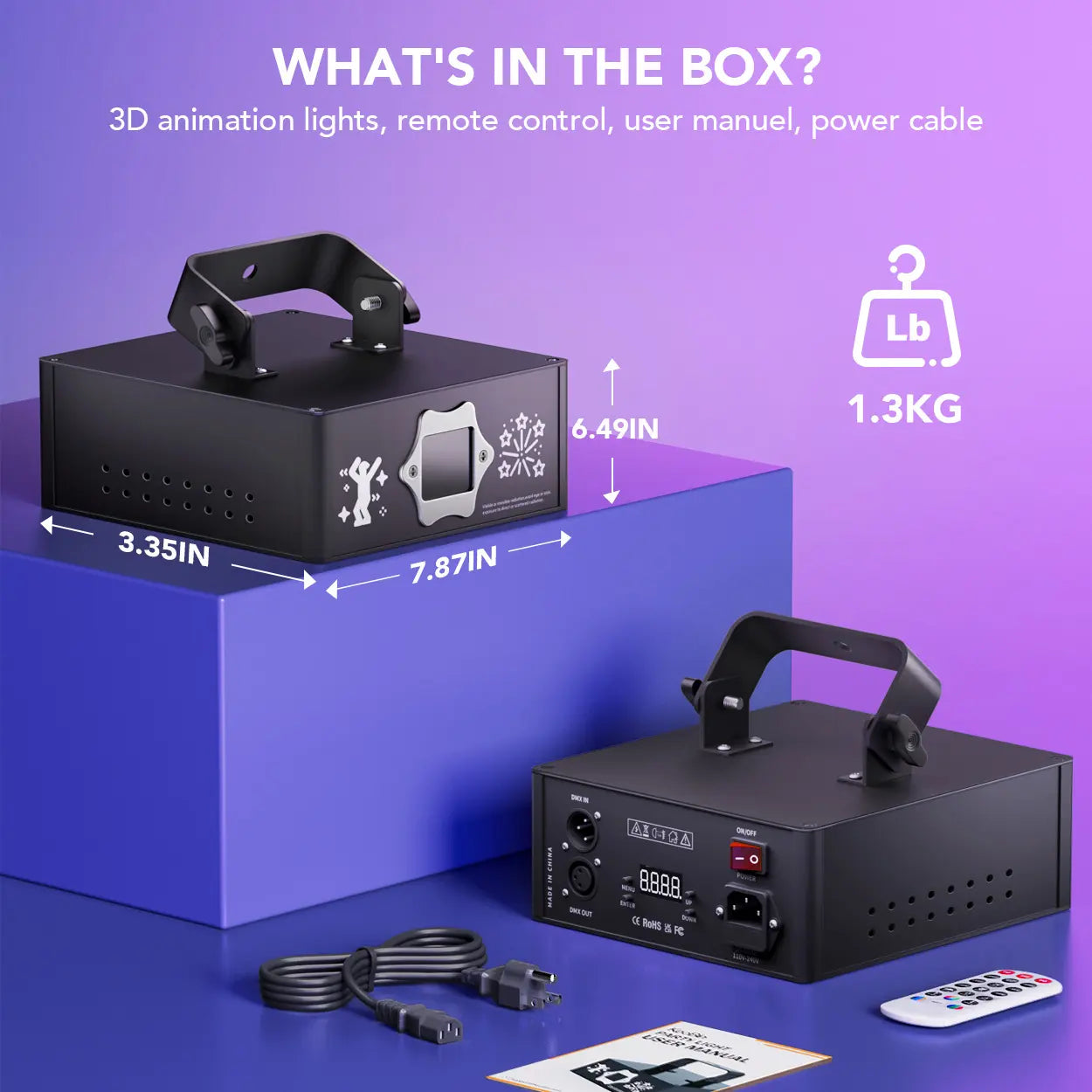 APP DJ Laser Lights Professional - 200+ 3D RGB Animation Laser Light Show, Hand Drawing, Custom Patterns, Sound Actived & DMX Sync for Party, Stage, Club