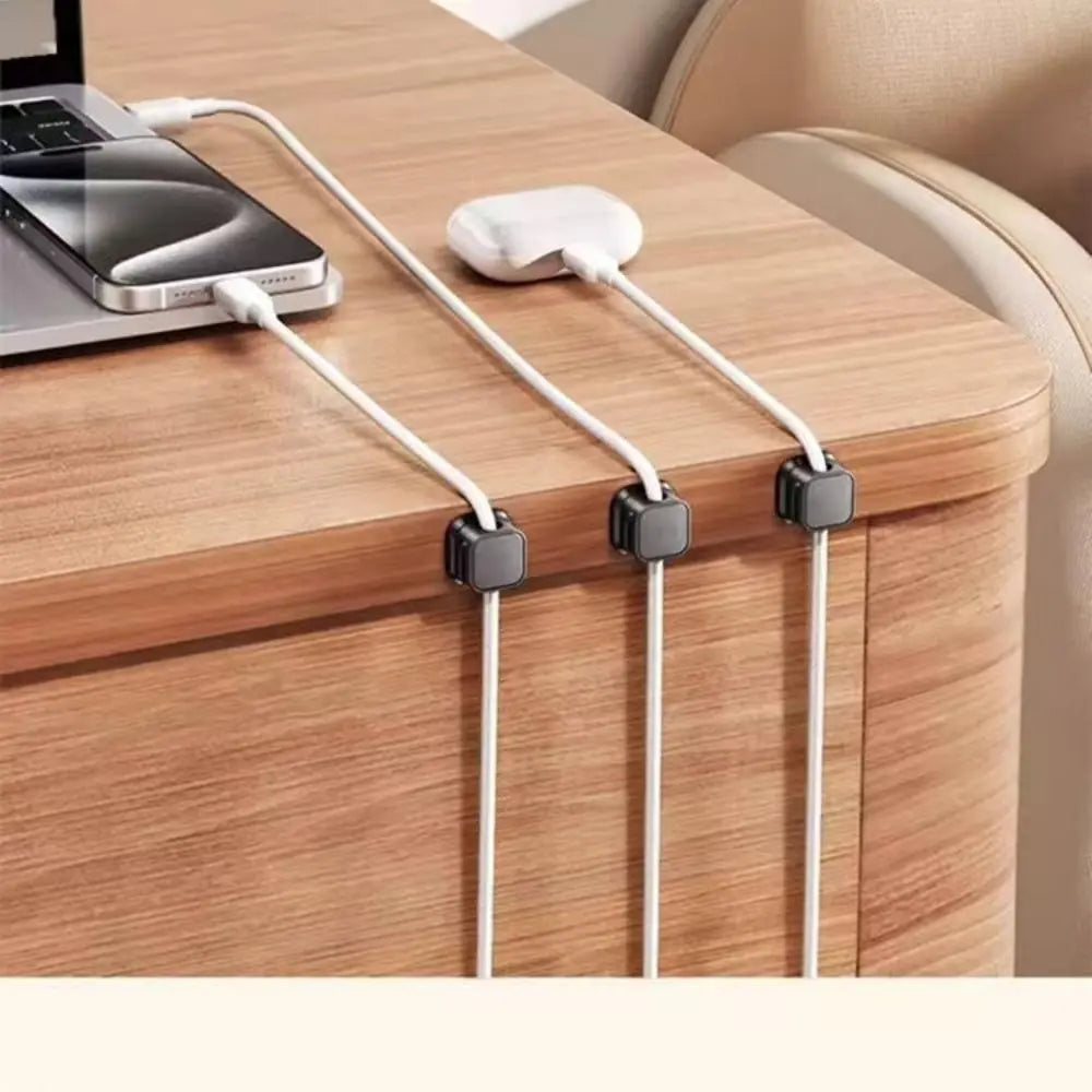 Cable Management Holder, 6 Counts Magnetic Cable Organizer, Cable Management Clip, Desk Organizer for Home Office, Desk Accessories