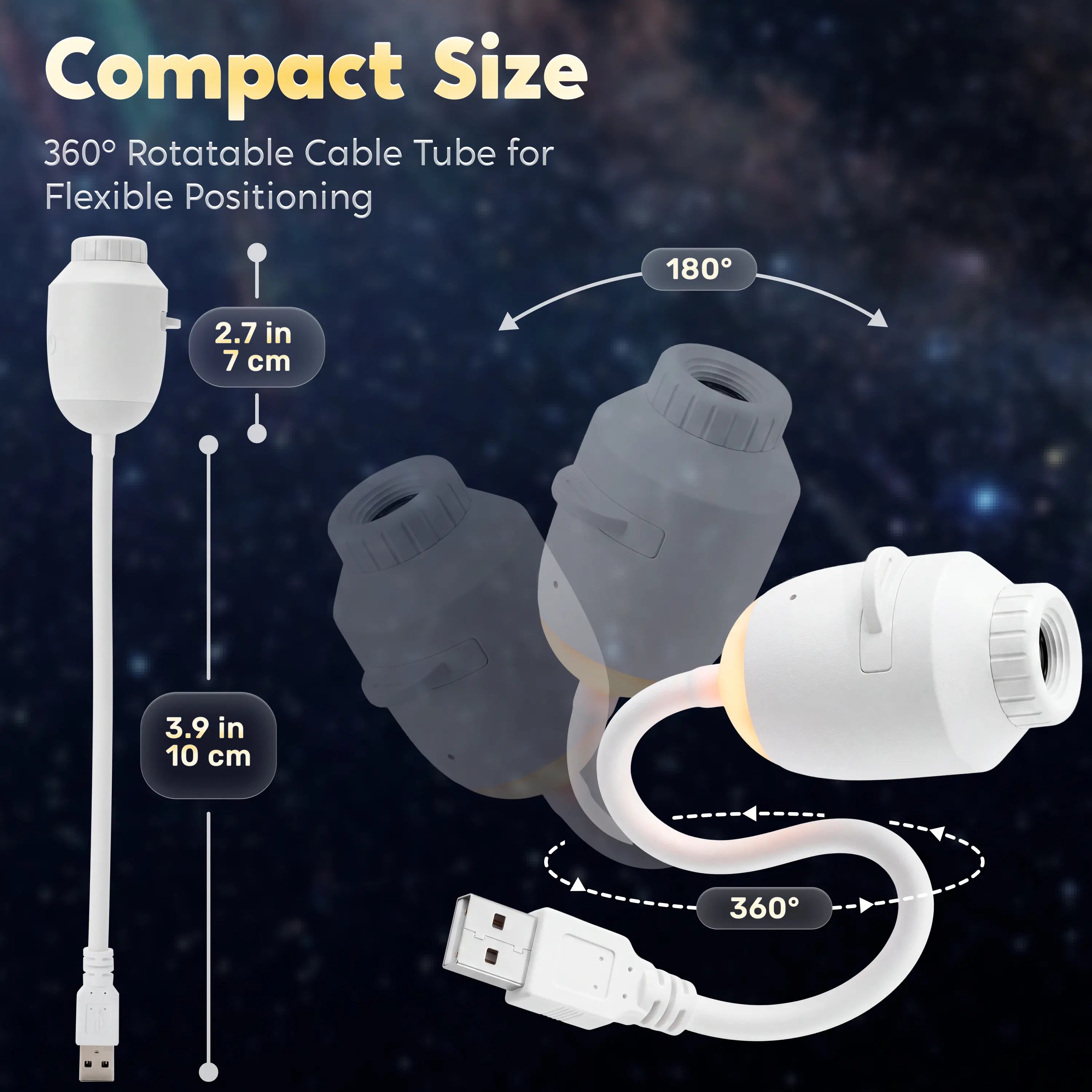 JOYIN 2-In-1 Starry Sky Projector Night Light, Portable Galaxy Projector with 3 Interchangeable Films, USB LED Night Light with Adjustable Brightness & Touch Control, Mini Starry Projector for Bedroom Ceiling Car Home Decor Gift for Adults