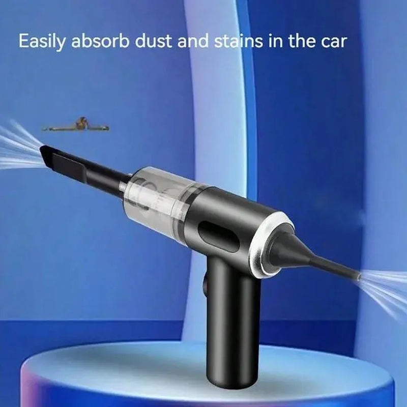 3-in-1 USB Rechargeable Handheld Vacuum Cleaner for Home and Automotive Use with Blower Function and Powerful Suction for Hard-to-Reach Areas