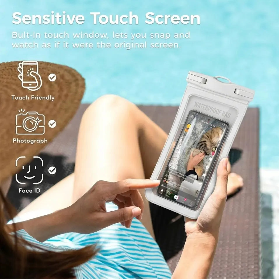 Waterproof Phone Pouch, 2 Counts Clear Waterproof Cell Phone Case with Lanyard for Iphone 15/14/13 Pro Max/Plus and Galaxy S22/S23, Fits Phones up to 7 Inches, Essential Waterproof Dry Bags for Outdoor Beach Swimming Diving, Boating Accessories