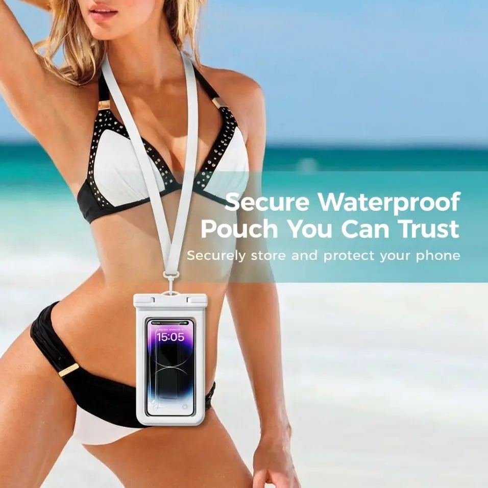 Waterproof Phone Pouch, 2 Counts Clear Waterproof Cell Phone Case with Lanyard for Iphone 15/14/13 Pro Max/Plus and Galaxy S22/S23, Fits Phones up to 7 Inches, Essential Waterproof Dry Bags for Outdoor Beach Swimming Diving, Boating Accessories