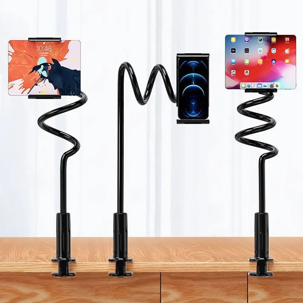 360° Rotatable Desktop Phone and Tablet Mount Stand, Adjustable Holder for Home and Office, Flexible Gooseneck Bracket Compatible with iPhone 17/16/15/14/13 Pro Max, iPad Pro/Mini/Air, Samsung Galaxy Tab, and Lenovo Tab Series