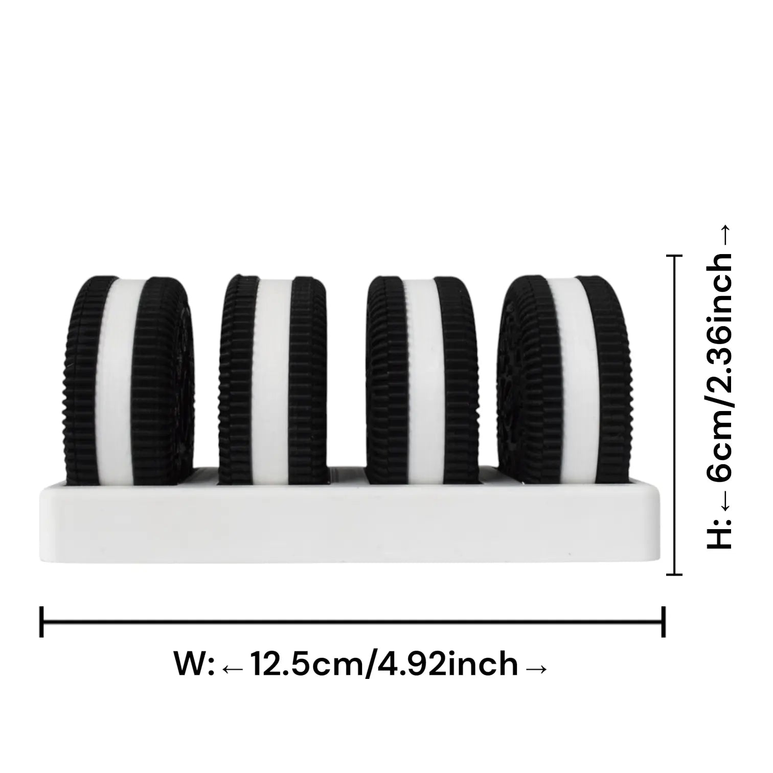 3D Printed Cookie Cable Organizer Set - 4-Piece Realistic Cookie Stand with Tray, Unique Desktop Accessories for Tech Enthusiasts and Plush Mini Fidget Animal, Ideal Gift for Italian Brainrot Toy Lovers