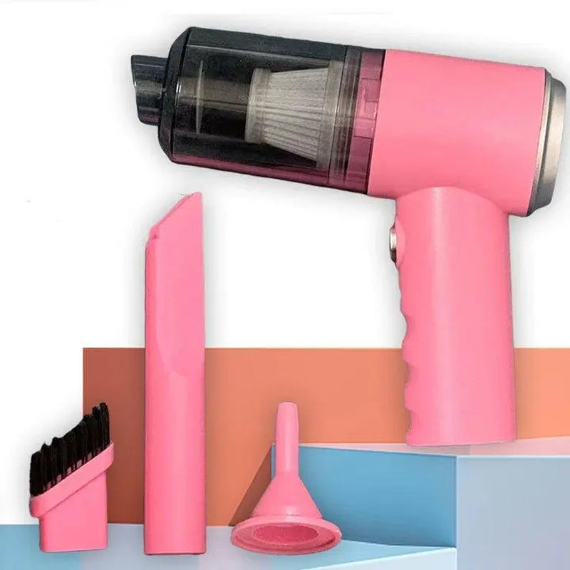 3-in-1 USB Rechargeable Handheld Vacuum Cleaner for Home and Automotive Use with Blower Function and Powerful Suction for Hard-to-Reach Areas