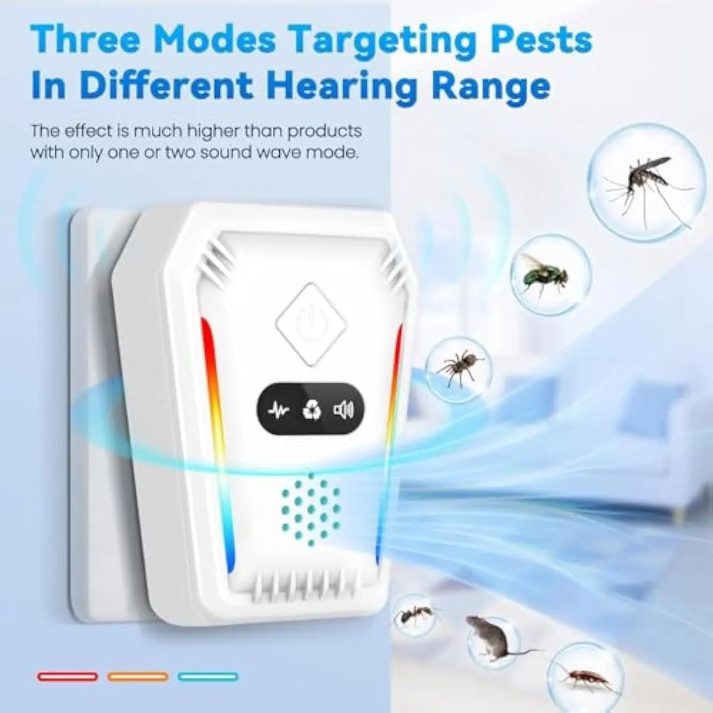 2026 Upgraded Ultrasonic Pest Repeller for Indoor Use Plug-In Device for Mice Rats Roaches Ants Spiders & Insects Home Ultrasonic Repellent with 3 Working Modes Frequency Technology Killer Bug Long-Lasting, Insect-Repelling Multi-Insect, anti Mosquito Mul