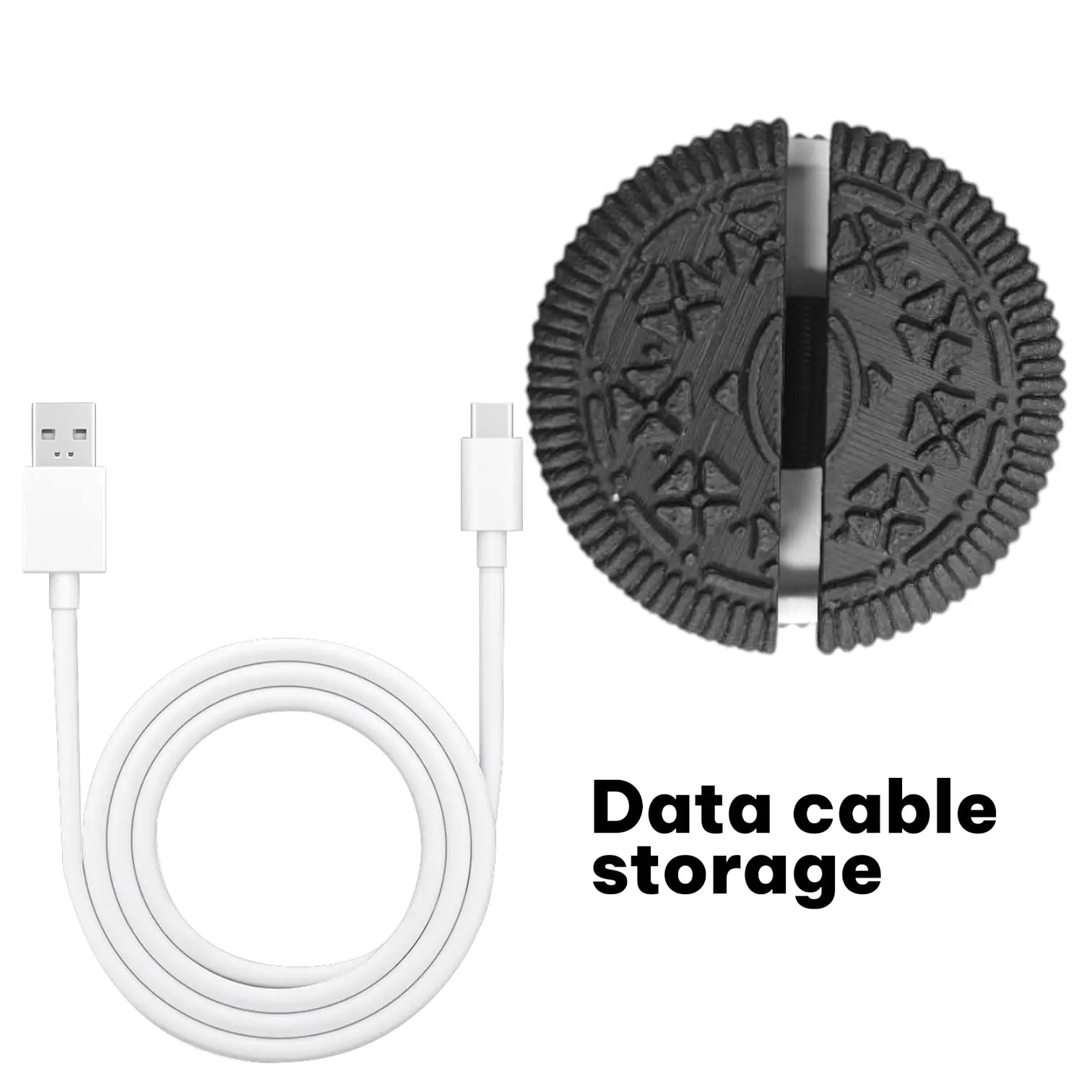 3D Printed Cookie Cable Organizer Set - 4-Piece Realistic Cookie Stand with Tray, Unique Desktop Accessories for Tech Enthusiasts and Plush Mini Fidget Animal, Ideal Gift for Italian Brainrot Toy Lovers