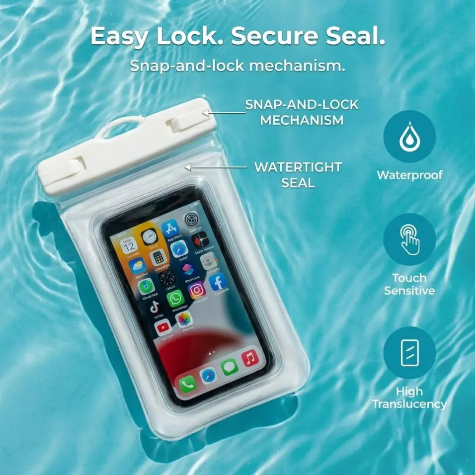 Waterproof Phone Pouch, 2 Counts Clear Waterproof Cell Phone Case with Lanyard for Iphone 15/14/13 Pro Max/Plus and Galaxy S22/S23, Fits Phones up to 7 Inches, Essential Waterproof Dry Bags for Outdoor Beach Swimming Diving, Boating Accessories