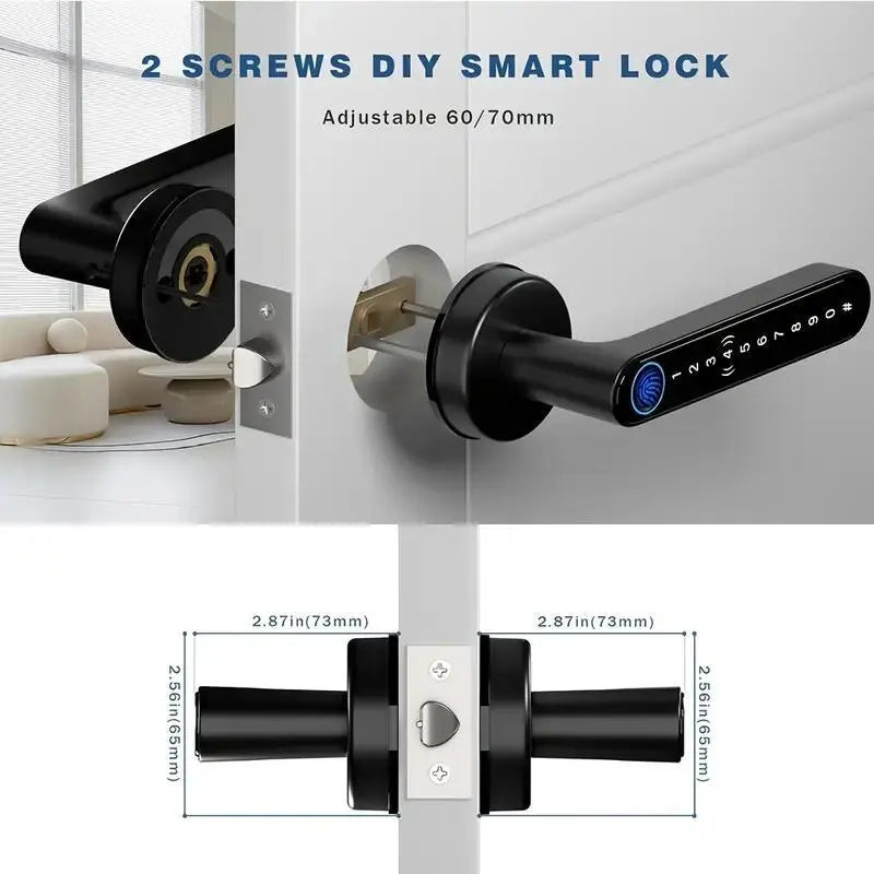 [Deals for You Days] Smart Fingerprint Door Lock 1 Count Keyless Entry Lock with Keyboard Handle, Digital Electric Biometric Technology for Bedroom Home Use,Fathersdaygift