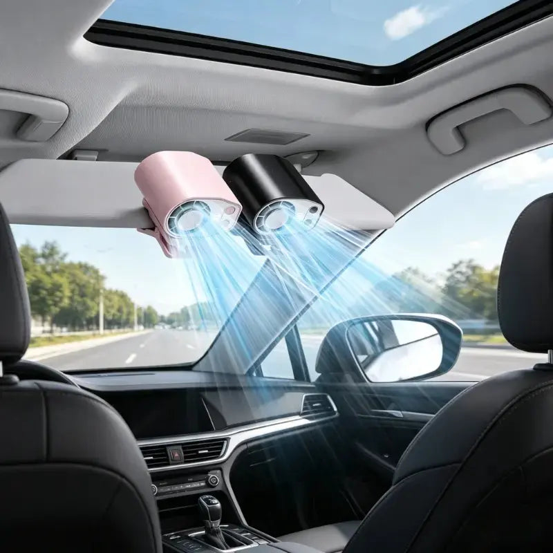 【Summer Survivals】Joytutus 2026 Semiconductor Cooling Car Clip on Fan with LED Display - 360° Rotation, 100 Speeds Adjustable, USB Rechargeable Personal Cooling Fan, 16℃ Semi-Cooling Wide Clamp 20Hr Battery 3000Mah Battery