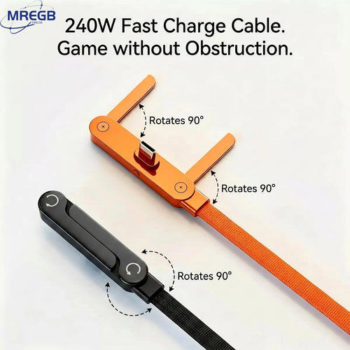 MREGB 240W Fast Charging C-Type Adapter Cable Charger - 2-In-1 Portable All-In-1 Stand Cord for Mobile Devices (Gaming, Travel Use) - Durable Summerwins Fast Chargers