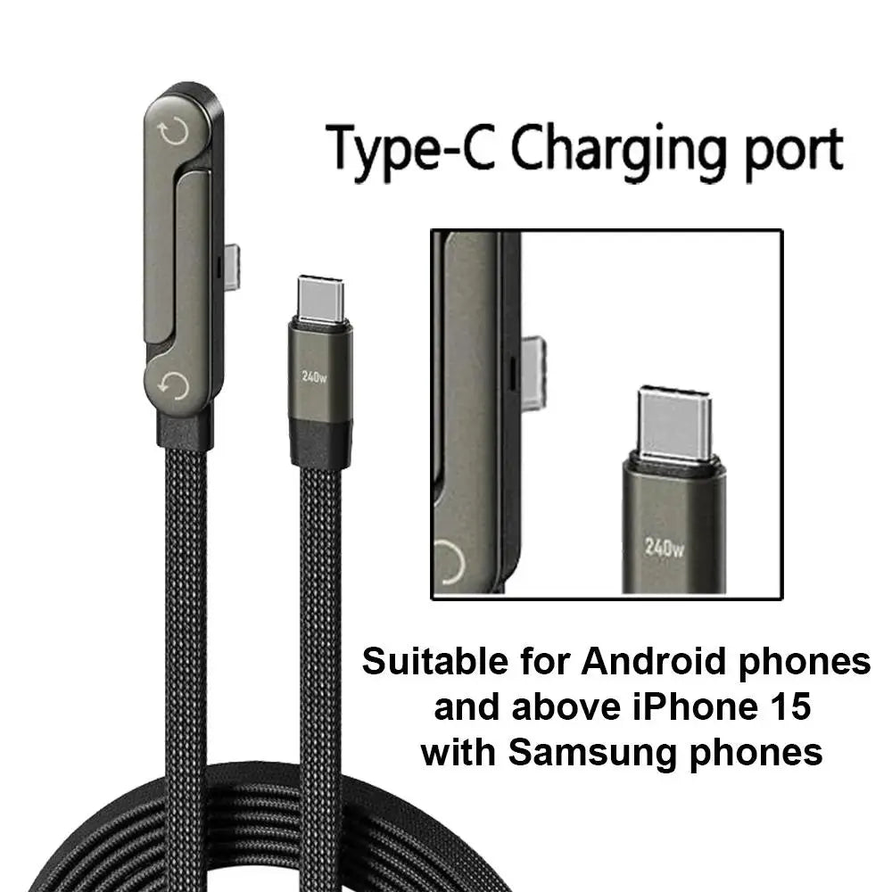 MREGB 240W Fast Charging C-Type Adapter Cable Charger - 2-In-1 Portable All-In-1 Stand Cord for Mobile Devices (Gaming, Travel Use) - Durable Summerwins Fast Chargers