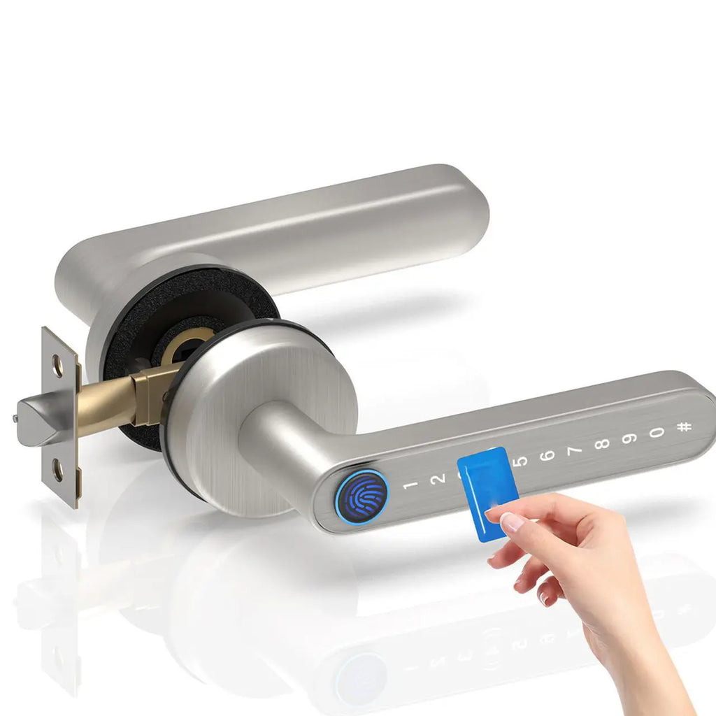 [Deals for You Days] Smart Fingerprint Door Lock 1 Count Keyless Entry Lock with Keyboard Handle, Digital Electric Biometric Technology for Bedroom Home Use,Fathersdaygift