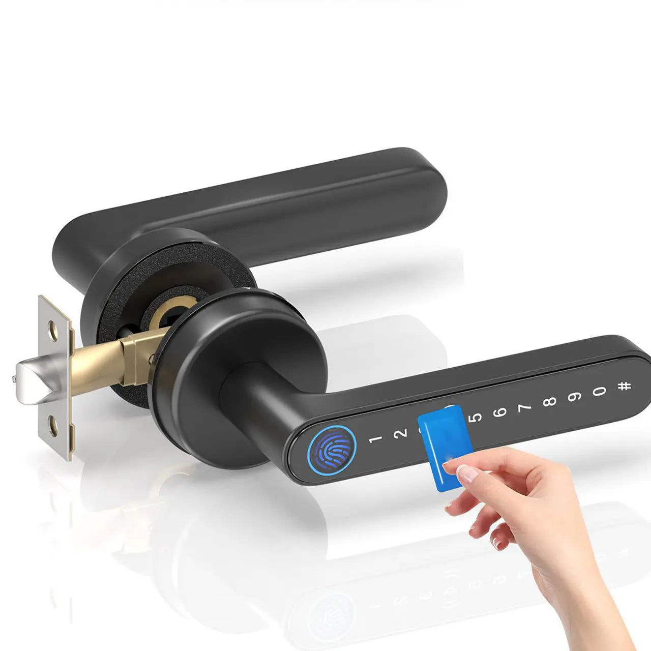 [Deals for You Days] Smart Fingerprint Door Lock 1 Count Keyless Entry Lock with Keyboard Handle, Digital Electric Biometric Technology for Bedroom Home Use,Fathersdaygift