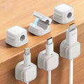 Cable Management Holder, 6 Counts Magnetic Cable Organizer, Cable Management Clip, Desk Organizer for Home Office, Desk Accessories