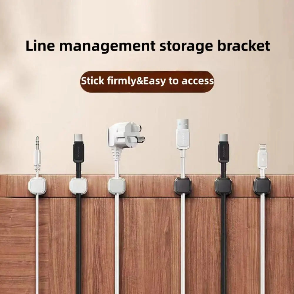 Cable Management Holder, 6 Counts Magnetic Cable Organizer, Cable Management Clip, Desk Organizer for Home Office, Desk Accessories