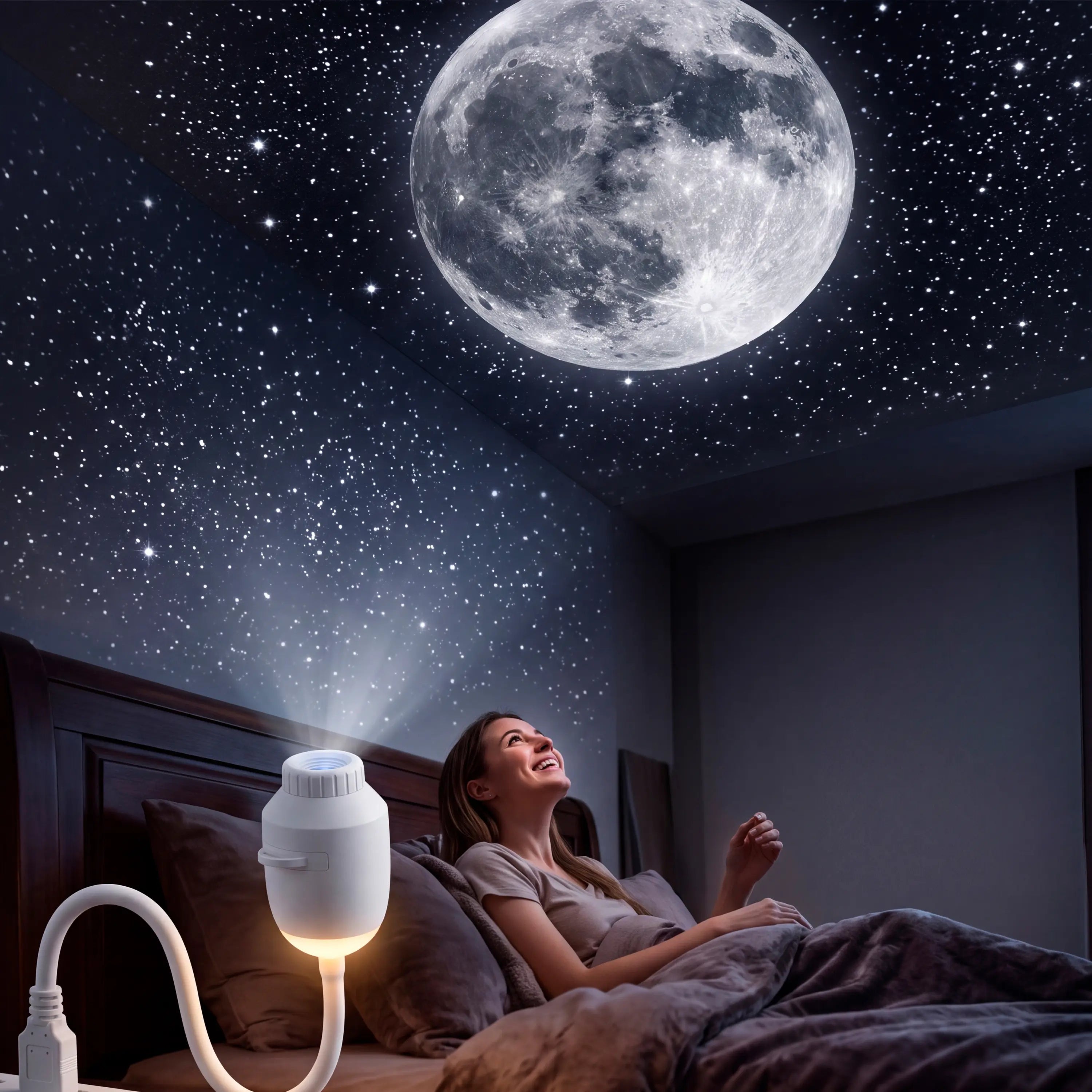 JOYIN 2-In-1 Starry Sky Projector Night Light, Portable Galaxy Projector with 3 Interchangeable Films, USB LED Night Light with Adjustable Brightness & Touch Control, Mini Starry Projector for Bedroom Ceiling Car Home Decor Gift for Adults