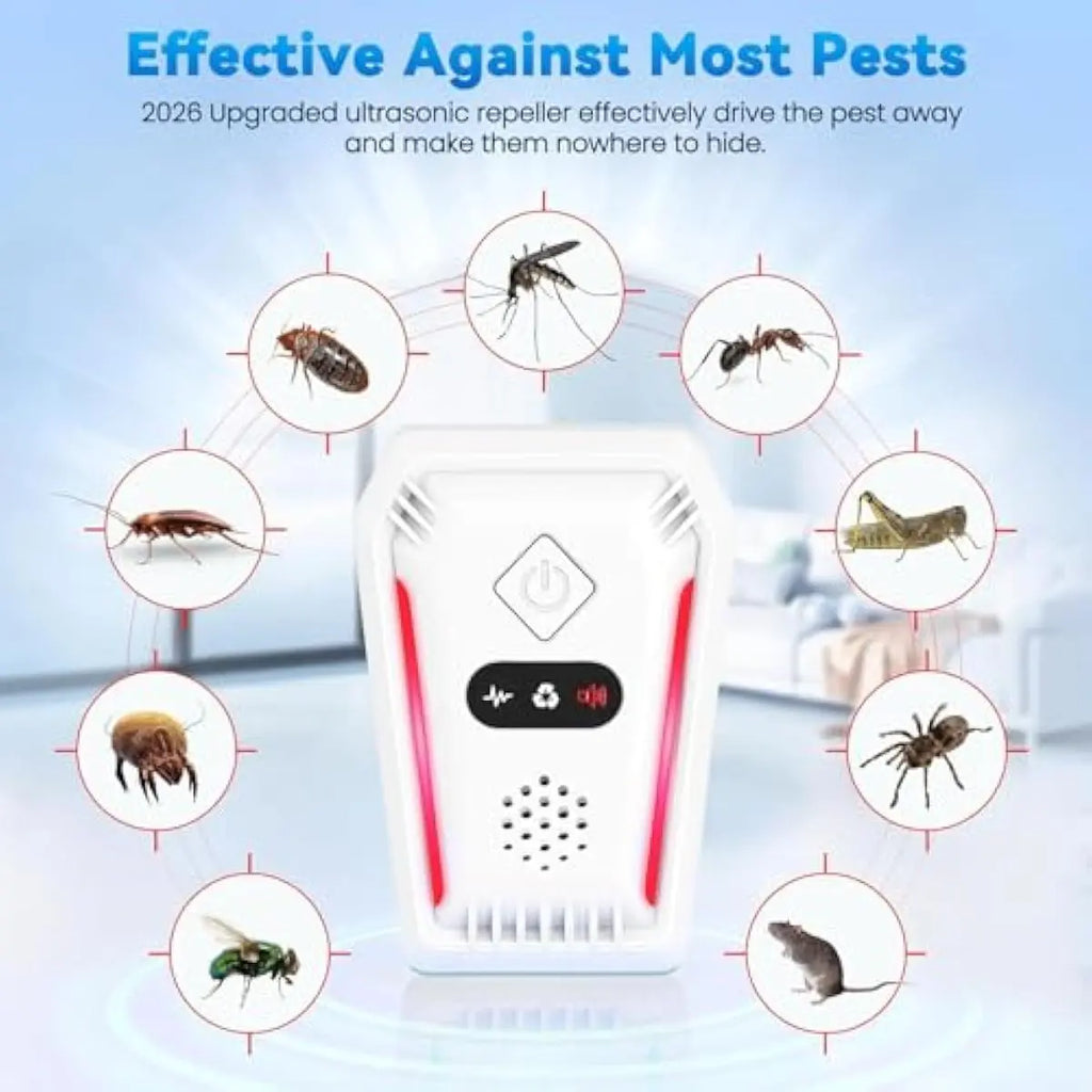2026 Upgraded Ultrasonic Pest Repeller for Indoor Use Plug-In Device for Mice Rats Roaches Ants Spiders & Insects Home Ultrasonic Repellent with 3 Working Modes Frequency Technology Killer Bug Long-Lasting, Insect-Repelling Multi-Insect, anti Mosquito Mul