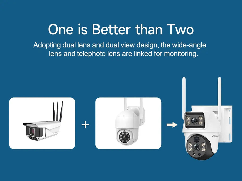 Dual Lens 4G PTZ Solar Security Camera with AI Human Detection, Wireless Outdoor Functionality, Dual View, 355° Pan and 90° Tilt, PIR Motion Alerts, IP65 Waterproof Rating, Night Vision, App Remote Access, No Wi-Fi Required, Comprehensive Home Security So