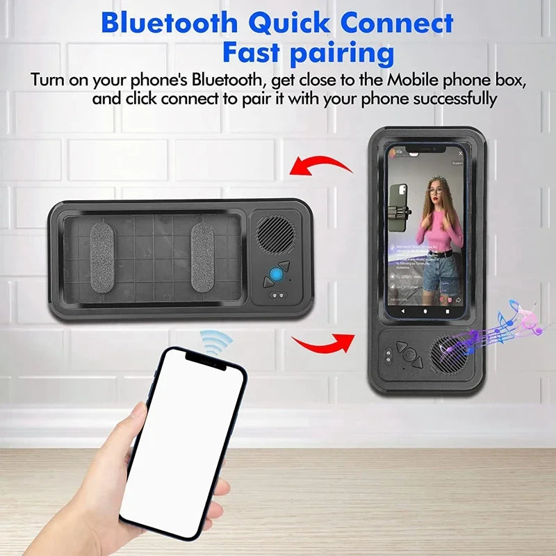 Detalhe da caixa de som Bluetooth integrada