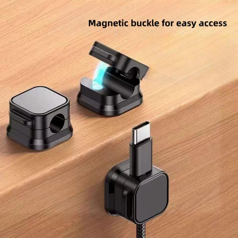 Cable Management Holder, 6 Counts Magnetic Cable Organizer, Cable Management Clip, Desk Organizer for Home Office, Desk Accessories