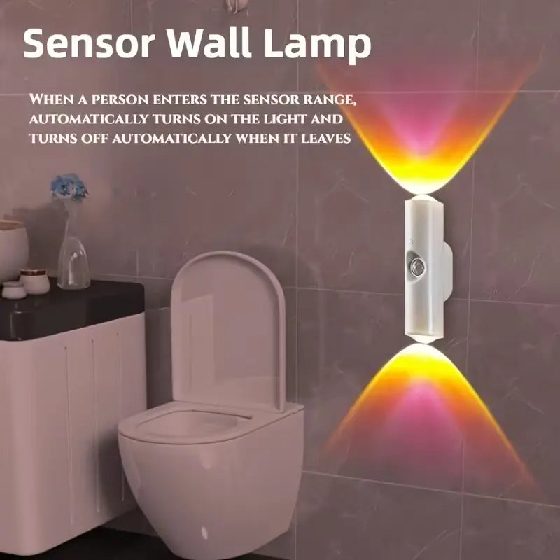 3/4-Piece Smart LED Motion Sensor Night Light - RGB Gradient Dimmable Wall Lamp, USB Rechargeable Indoor Ambient Lighting, Magnetic Step Lamp for Entryway, Bedroom, Living Room, Hallway, and DIY Decor