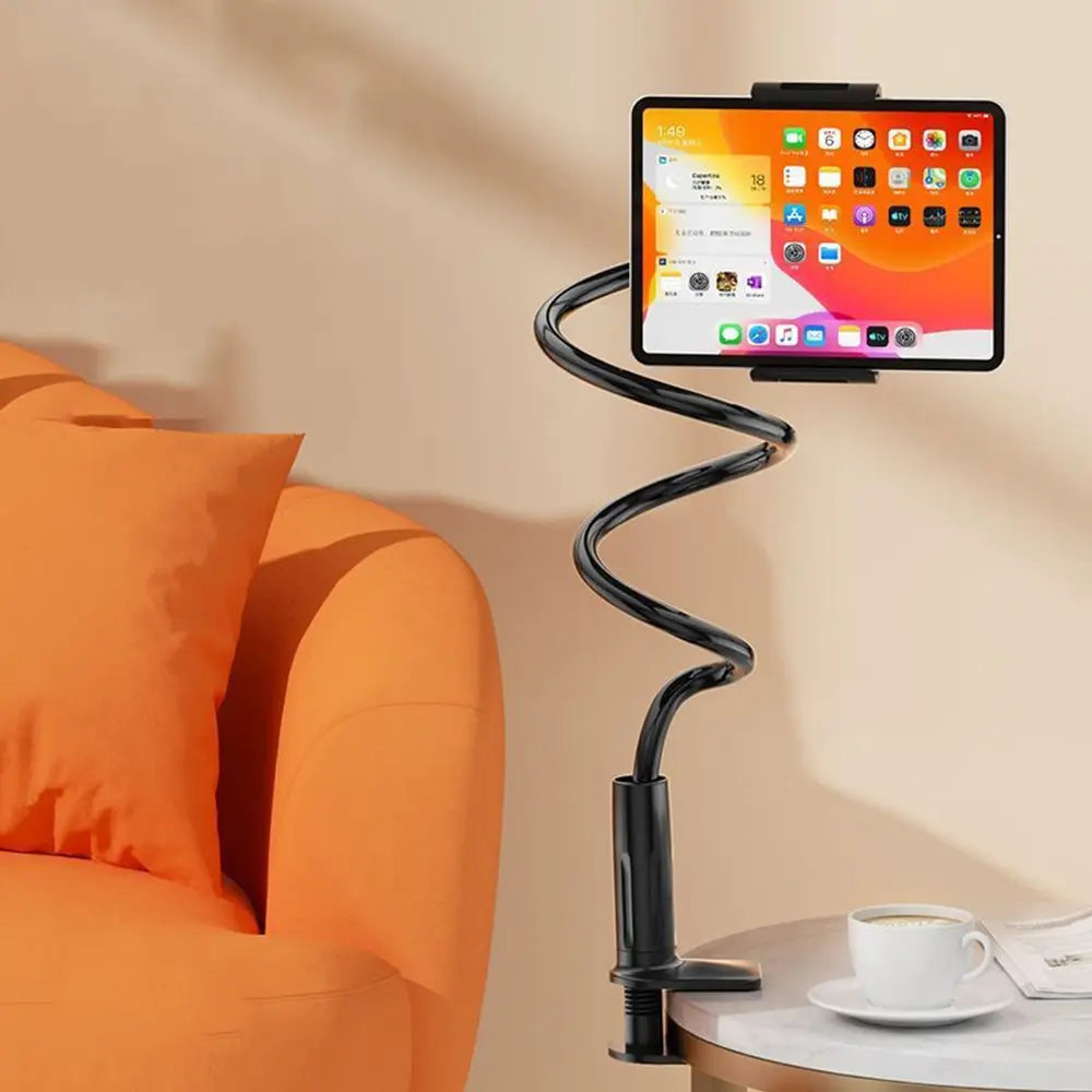 360° Rotatable Desktop Phone and Tablet Mount Stand, Adjustable Holder for Home and Office, Flexible Gooseneck Bracket Compatible with iPhone 17/16/15/14/13 Pro Max, iPad Pro/Mini/Air, Samsung Galaxy Tab, and Lenovo Tab Series